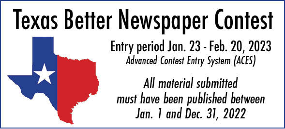 Texas Better Newspaper Contest Fee (per category entered, adjust quantity in your Shopping Cart to match the number of categories you have entered.)